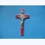 Krzyż metalowy z medalem Św.Benedykta 20 cm.Wersja Lux czerwony